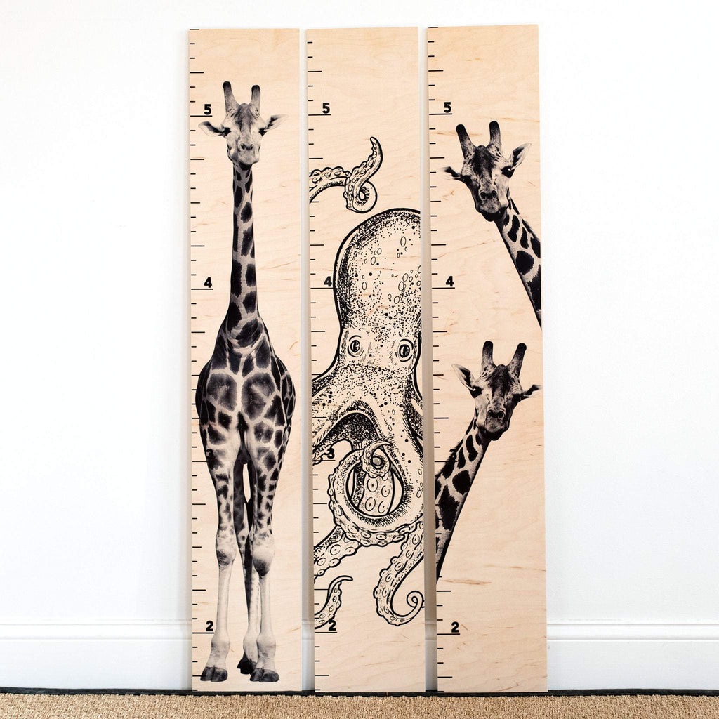 Giraffe Growth Chart | Giraffe Decor | Safari Room | Wood Growth Chart | Baby Shower Gift | Safari Animals Decor | Safari Baby Headwaters Studio 