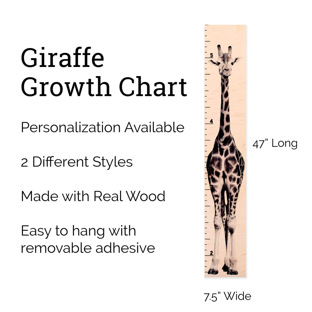 Giraffe Growth Chart | Giraffe Decor | Safari Room | Wood Growth Chart | Baby Shower Gift | Safari Animals Decor | Safari Baby Headwaters Studio 