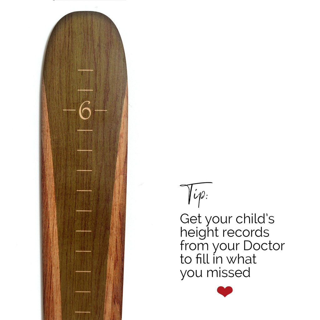 Olive Green Ski Wood Growth Chart, Wooden Height Chart, Ski kids, Ski Decor, Ski Room, Ski Baby, gift, ski lodge, custom Headwaters Studio 