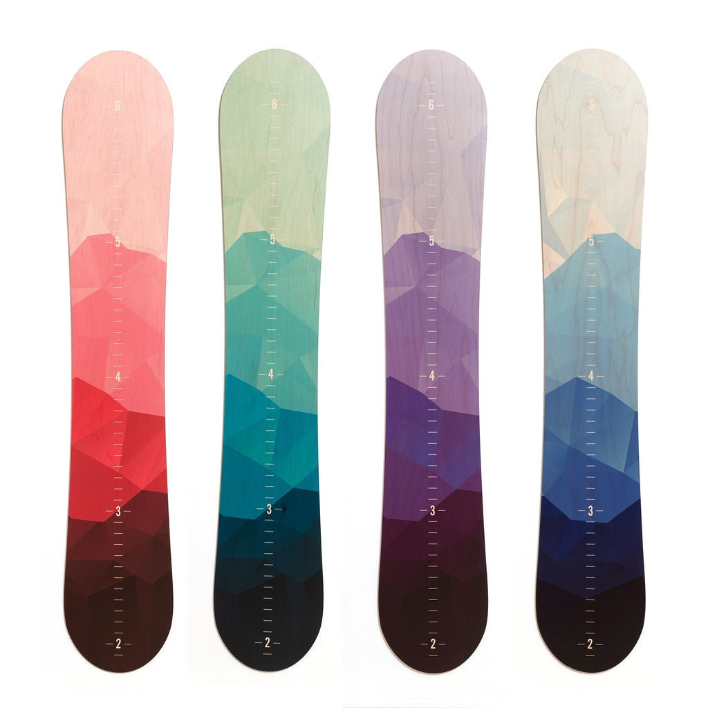 Blue Mountain Snowboard Growth Chart / Wooden Height Chart / Child Wood Growth Chart / Snowboard decor / Snowboarder kid Headwaters Studio 