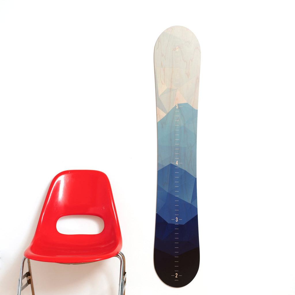 Blue Mountain Snowboard Growth Chart / Wooden Height Chart / Child Wood Growth Chart / Snowboard decor / Snowboarder kid Headwaters Studio 