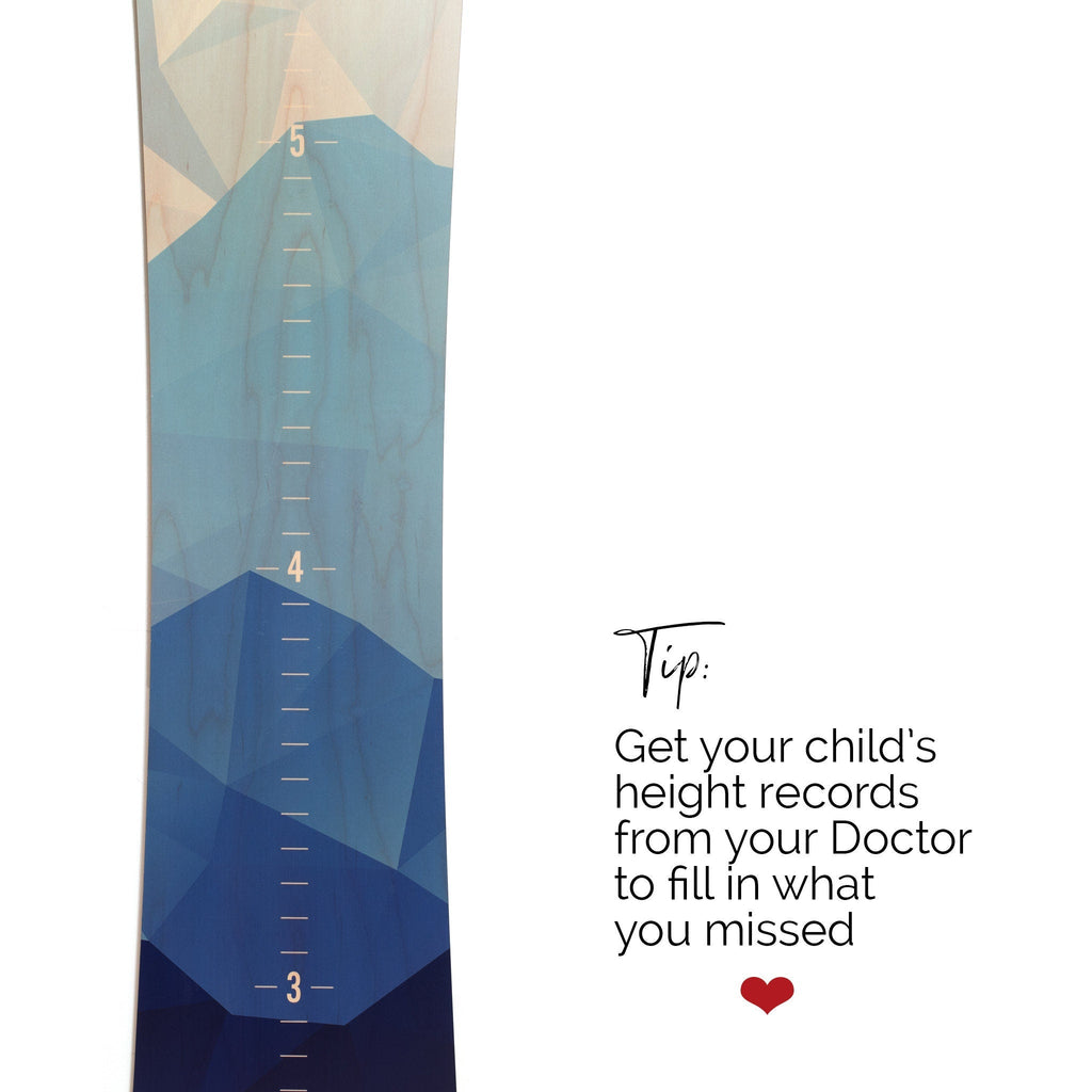 Blue Mountain Snowboard Growth Chart / Wooden Height Chart / Child Wood Growth Chart / Snowboard decor / Snowboarder kid Headwaters Studio 