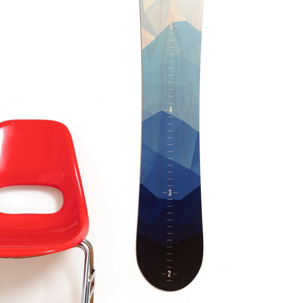 Blue Mountain Snowboard Growth Chart / Wooden Height Chart / Child Wood Growth Chart / Snowboard decor / Snowboarder kid Headwaters Studio 