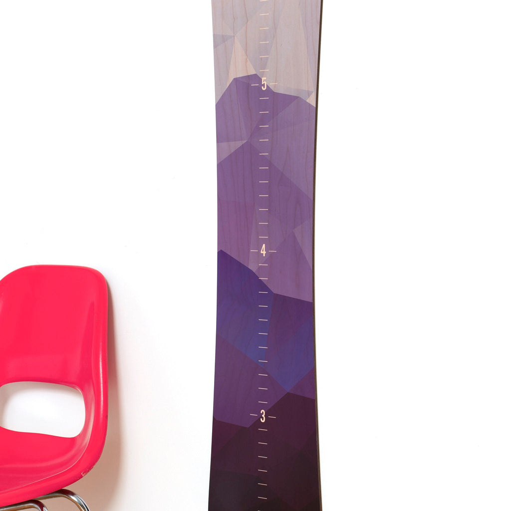 Purple Mountain Snowboard Growth Chart, Snowboarder Girl, Snowboard decor, Ski Decor, Wood Height Chart, Snowboard Designs, Gift Idea, Wall Headwaters Studio 