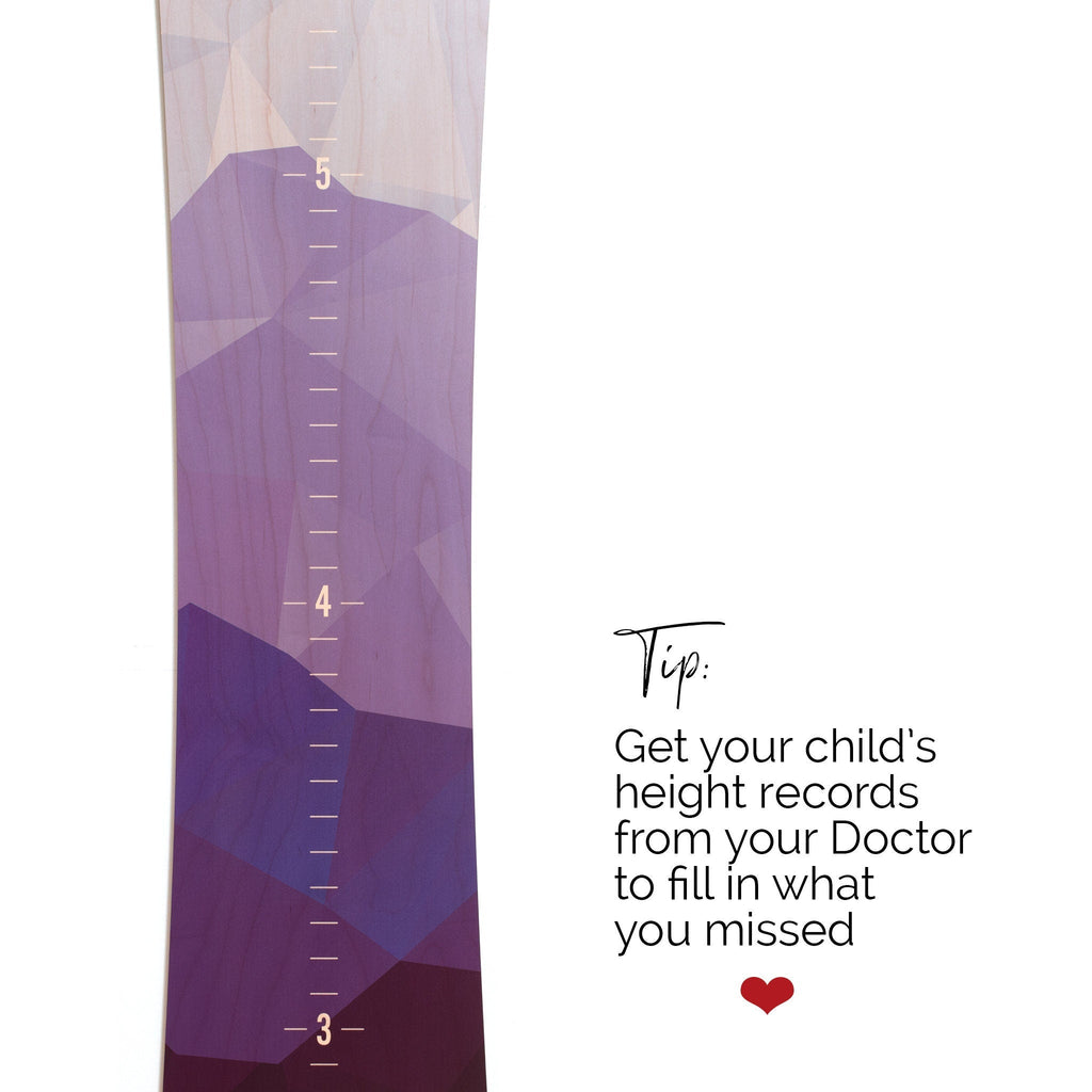 Purple Mountain Snowboard Growth Chart, Snowboarder Girl, Snowboard decor, Ski Decor, Wood Height Chart, Snowboard Designs, Gift Idea, Wall Headwaters Studio 