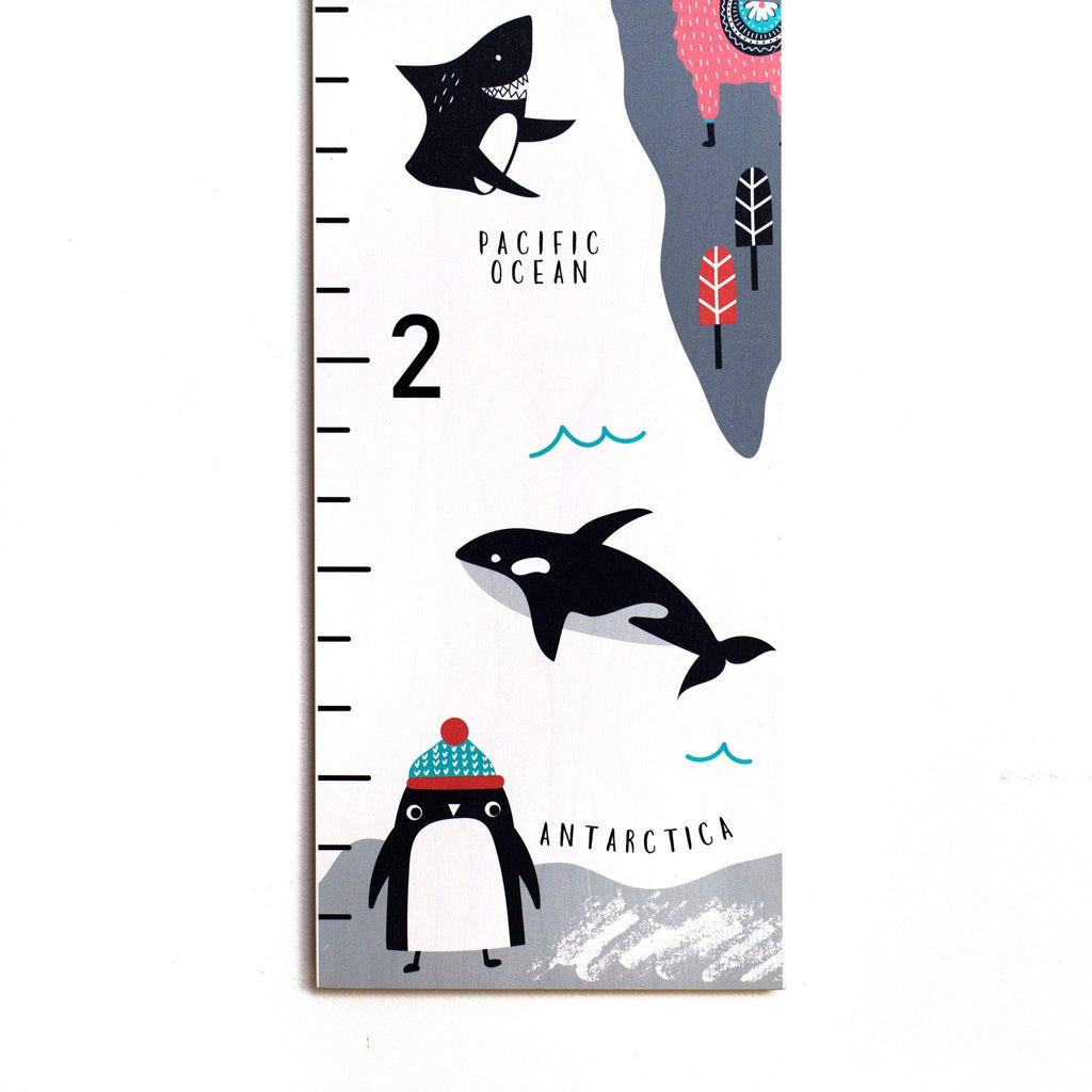 Animal Map Growth Chart for Kids / Animal Height Chart / Adventure Awaits / Places You Will Go / Baby Gift / Wanderlust Headwaters Studio 