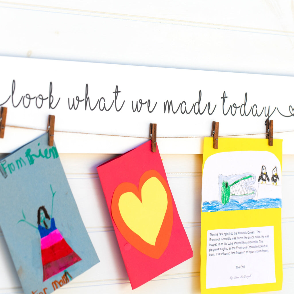 Look What I Made Today Art Display Sign | Playroom Wall Decor | Kids Room Art Hanging | Look What We Made Today | Toddler Gift Headwaters Studio 