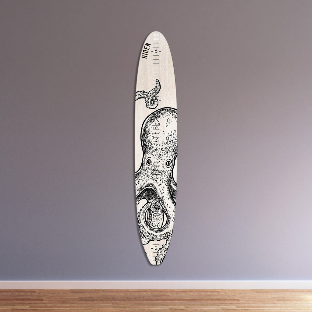 The White Washed Beach Wood Longboard Surfboard Growth Chart Collection | Ocean Themed Nursery | Beach Decor | Surfboard Sign Height Chart Headwaters Studio 