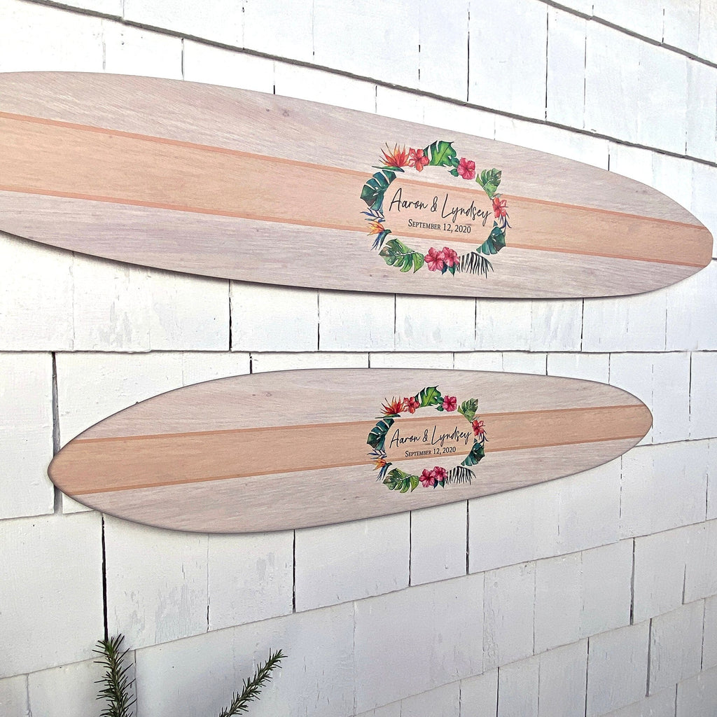 Surfboard Wedding Guest Book / Wedding Guest Book Alternative / Custom Surfboard Wall Décor / Personalized Wooden Surfboard Sign Headwaters Studio 