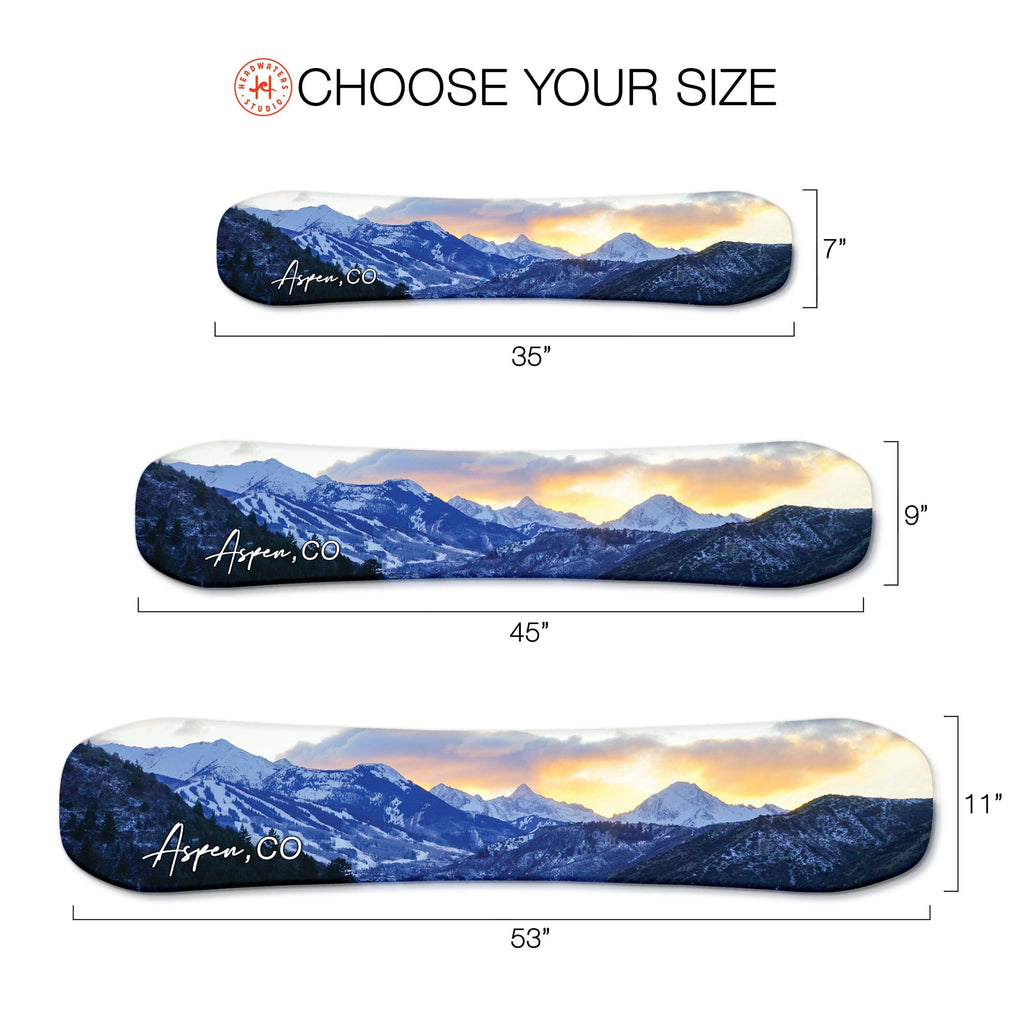Aspen Snowboard Art Print | Housewarming Gift | Snowboard Wall Décor | Colorado Ski Resort | Ski Condo Décor Headwaters Studio 