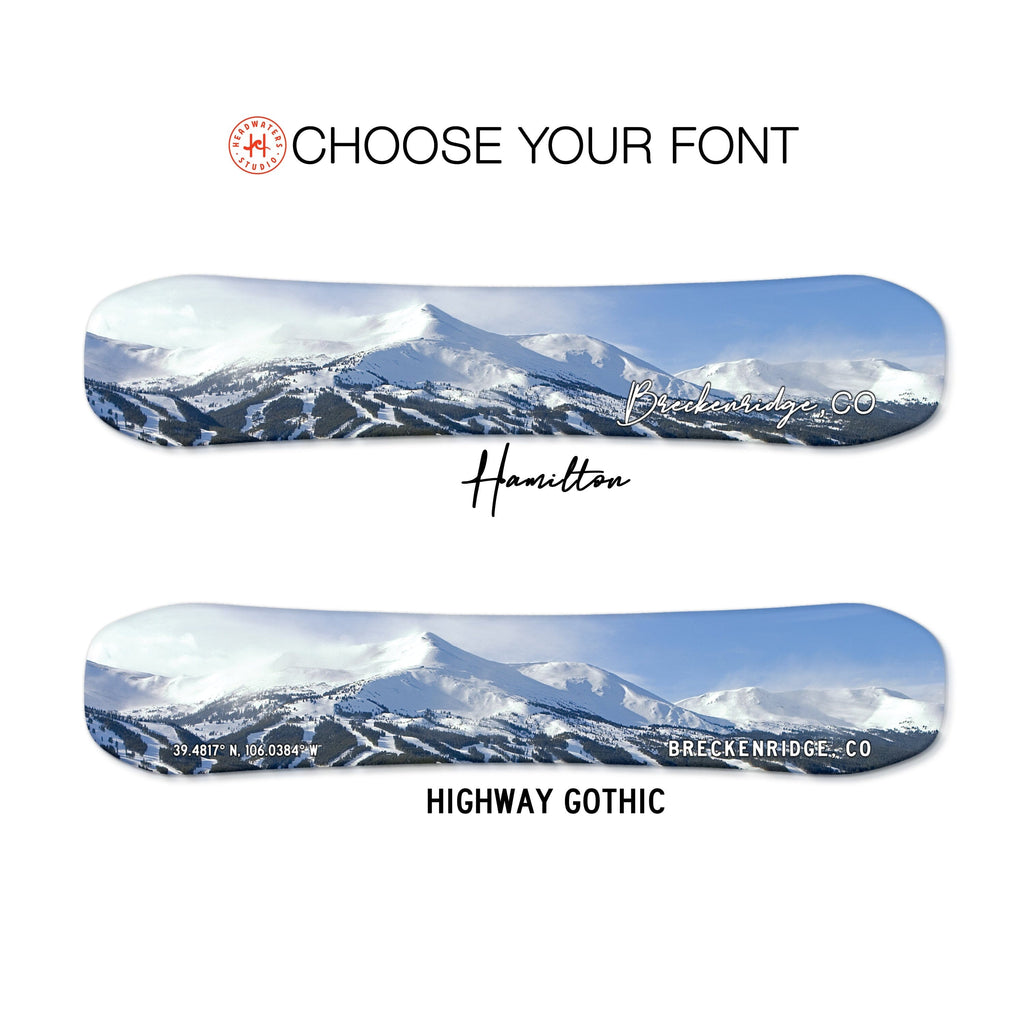 Breckenridge Print on Snowboard Art | Housewarming Gift | Snowboard Wall Décor | Colorado Skiing | Colorado Ski Resorts | Ski Condo Décor Headwaters Studio 