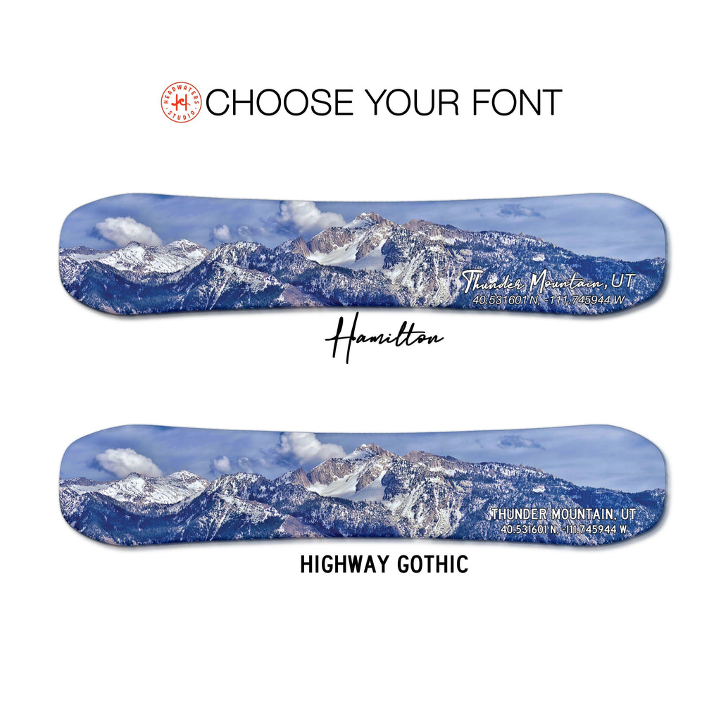 Thunder Mountain Wasatch Lone Peak Snowboard Print | Housewarming Gift | Snowboard Wall Décor | Colorado Skiing | Colorado Ski Resort Condo Headwaters Studio 