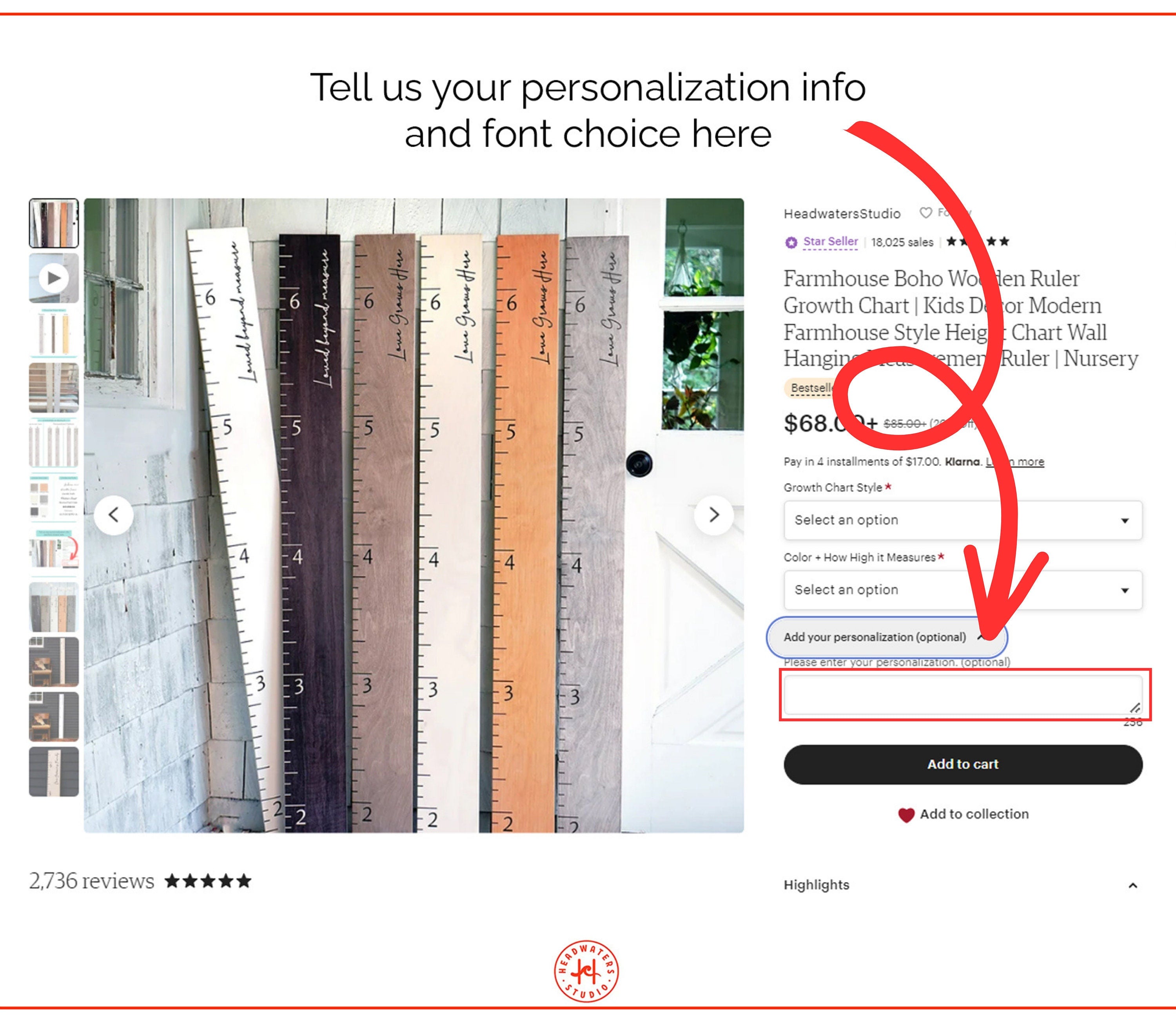 Giant Boho Wooden Ruler Growth Chart – Headwaters Studio