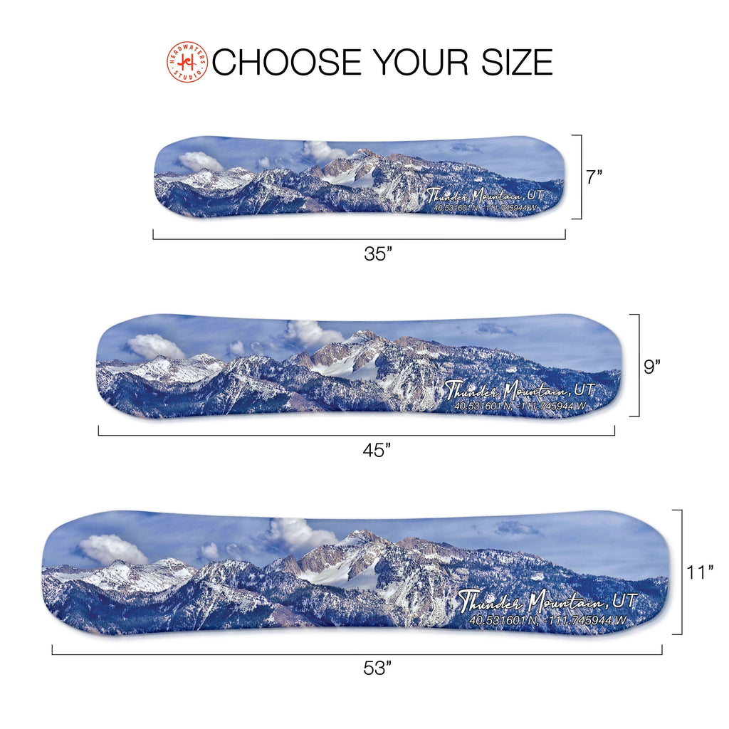 Thunder Mountain Wasatch Lone Peak Snowboard Print | Housewarming Gift | Snowboard Wall Décor | Colorado Skiing | Colorado Ski Resort Condo Headwaters Studio 