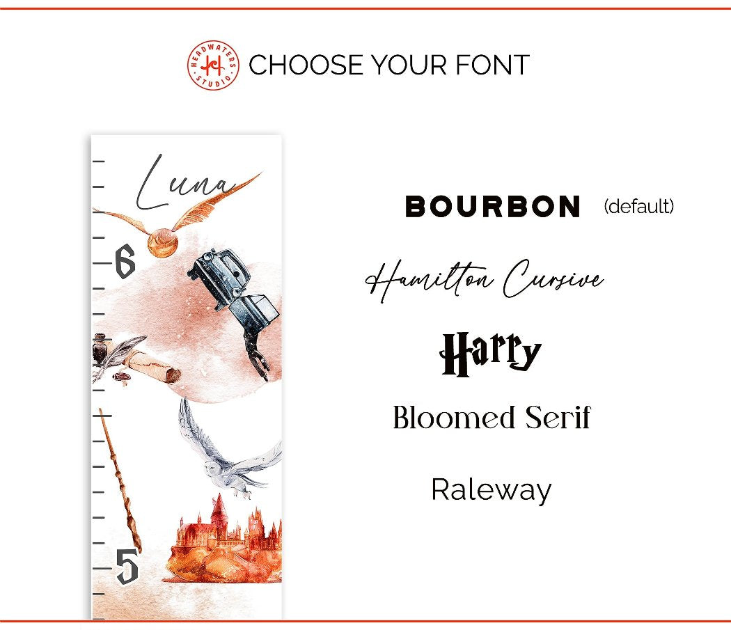 Wizard Growth Chart Personalized Magical Nursery Decor Potter Nursery Fantasy Nursery Childrens Room Magical Kids Room Owl Baby Room Decor