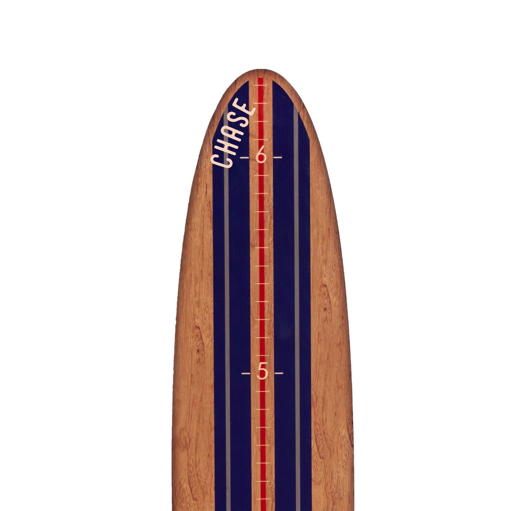 Classic Longboard Growth Chart - Navy Stripe Surfboard Headwaters Studio 
