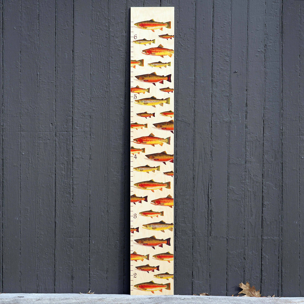 Trout on Wood Growth Chart Growth Chart Headwaters Studio 